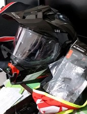LS2 MX701 Explorer Carbon Frontier Gloss Titanium Red adventure Motorbike Helmet