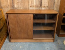 Large vintage teak part-glazed