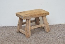 small vintage wooden milking stool rustic  Scandinavian style - FREE POSTAGE