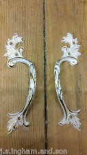 Large / Small Rub Off Retro White & Gold Door Handles Dressing Table Wardrobe