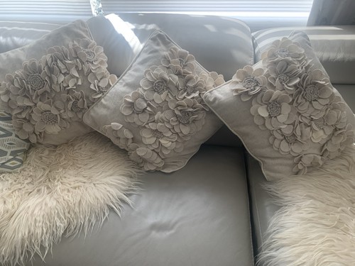 Cream cushions with pretty - x,