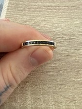 9ct Gold Black Diamond Half Eternity Ring