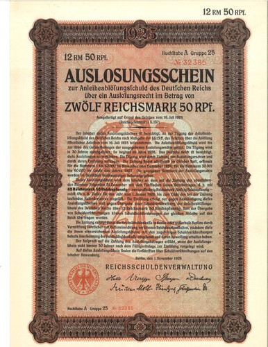 Authentic 1925 german - german, 12.5