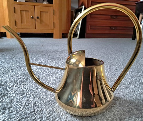Vintage brass watering can - vintage,
