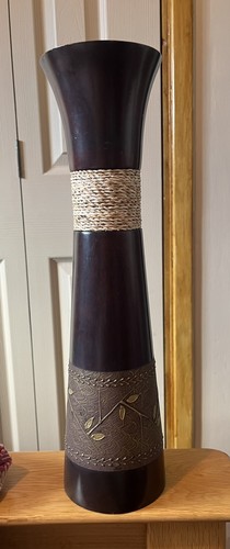 Wooden vase large - -,