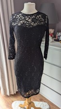 Black Midi Lace Sequin Dress