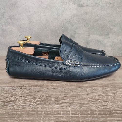 Mens leather blue shoes
