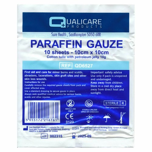 Paraffin gauze 10cm x10cm - gauze,