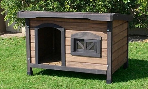 Medium dark brown wooden flat - medium,