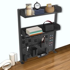 Clamp-On Desk Pegboard, Carbon