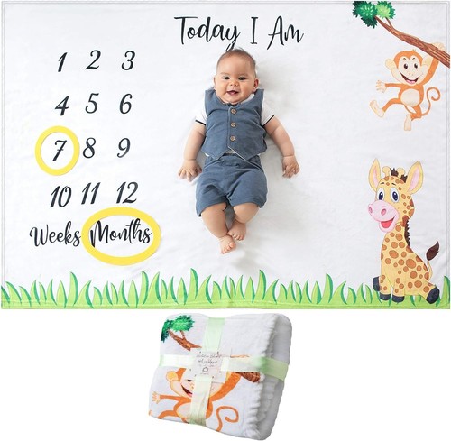 Baby monthly milestone blanket - baby,