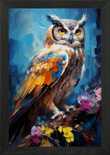 Owl wildlife art - framed, wall