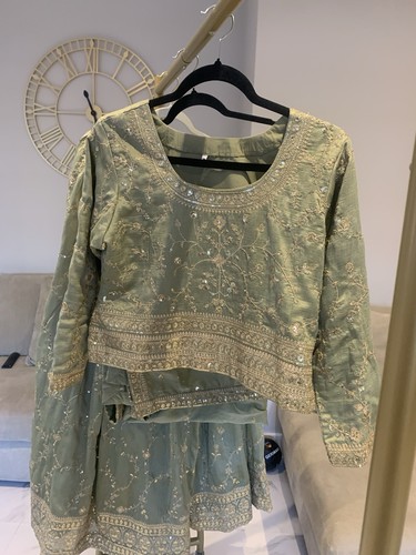 Safe green lehenga - green,