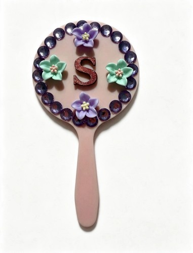Letter 10cm hand held mirror - hand,