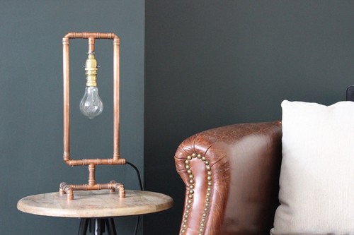 Copper lamp handmade - copper,