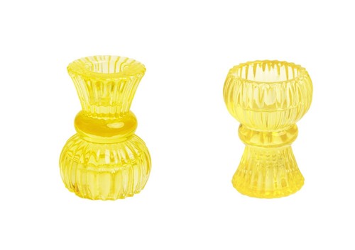 Reversible glass candle holder - reversible,