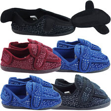 Ladies Womens Wide Washable Memory Foam Orthapaedic Touch NON SLIP Slippers Size