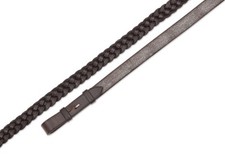 Shires Aviemore Plaited Leather Reins ALL SIZES **BLACK OR BROWN**