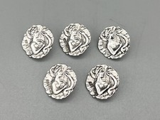 SET OF FIVE ART NOUVEAU STERLING SILVER BUTTONS, JOSEPH GLOSTER, BIRMINGHAM 1903