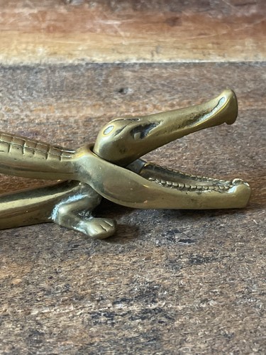 Brass crocodile nutcracker - crocodile,