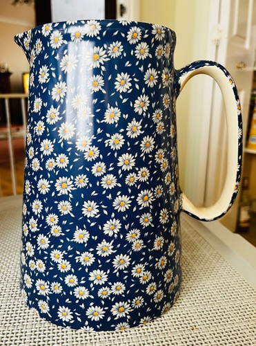 Heron cross pottery jug blue - jug,