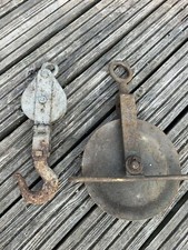 Vintage Metal Pulley Wheel Rod