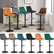 2Pcs Bar Stools Gas Lift Stools Velvet Breakfast Kitchen Club Cafe Swivel Chairs