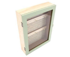 Pretty Green Wooden Key Box