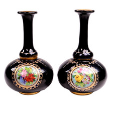 Moser Bohemian Glass Bud Vases