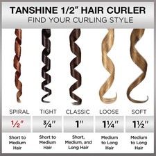 TANSHINE Cordless Mini Hair Curler 13mm USB Travel Hair Tongs for Short Hair