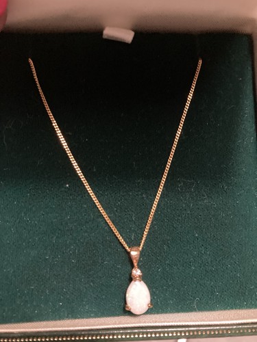Vintage pear opal - and, diamond
