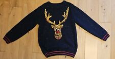 Next Children's Christmas Jumper With Sequins And Reindeer Themed