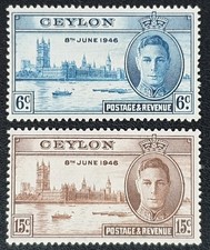 Ceylon 1946 victory set - 1946, sg