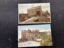 Two vintage views of Edinburgh Castle, Scotland - c1920/30s.