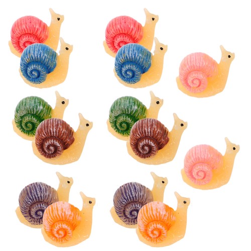 Mini resin snail figurines set - mini,
