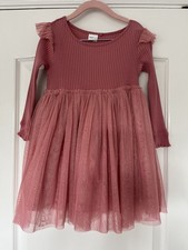 Next - Size 2 -3 Years - Pink Party Dress with Gold Glitter Sparkle Net Skirt