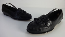 Womens Shoes Size 5 GH BASS Black Leather Slip On Ladies Tassel Loafers