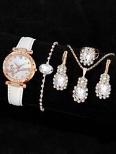 6pcs Watch Jewellery set White