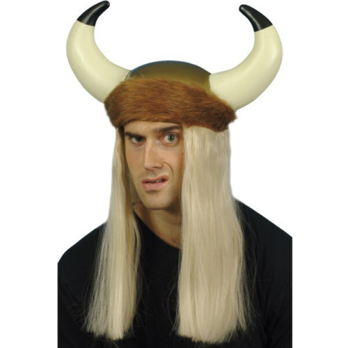 Viking hat with blonde hair - blonde,