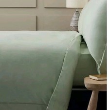 Northern Nights 400TC Tencel Cotton Duvet Cover /Stitch Detail Green double Size