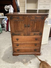 Vintage Old Charm Jaycee Brown Wooden Tallboy Cabinet Cupboard with Drawers