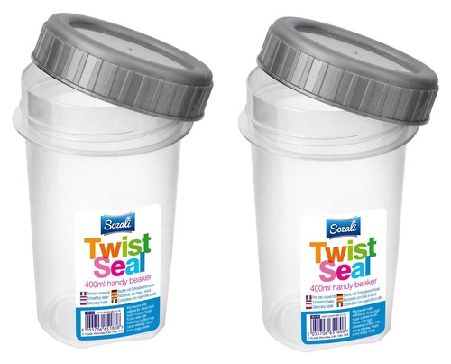 Clear plastic beaker screw top - plastic,