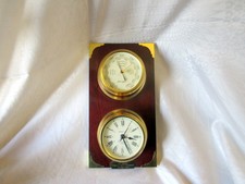 VINTAGE BRASS SHIPS CLOCK AND BAROMETER - JERGER AND TIMEMASTER