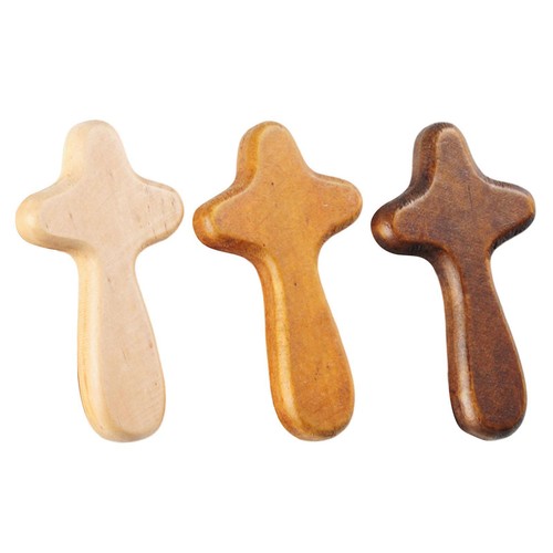 Handheld wooden cross pocket - handheld,