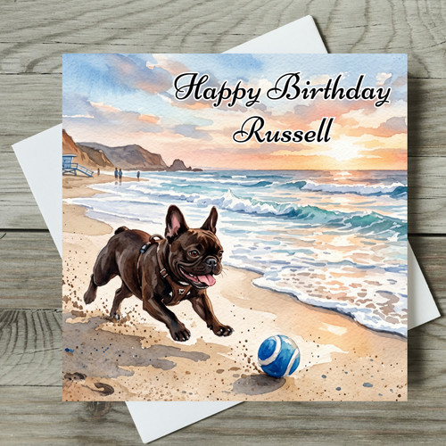 French bulldog card - bulldog,