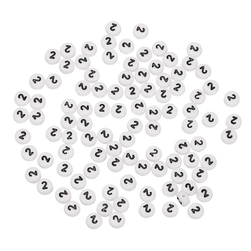 100 pcs 4x7mm white acrylic - 100,