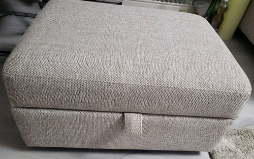 Beige sofa footstool with - sofa,