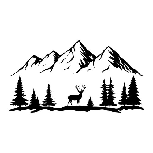 Stag mountains sticker - mountains, car