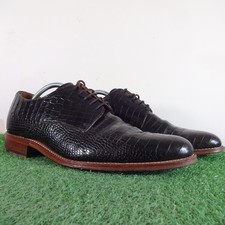 Grenson Shoes Size 8F Mens Dress Shoes Nobles Lace Up Crocodile Derby Wedding