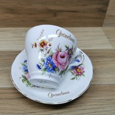 Vintage Argyle Bone China GRANDMA Tea Cup & Saucer